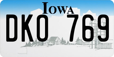 IA license plate DKO769