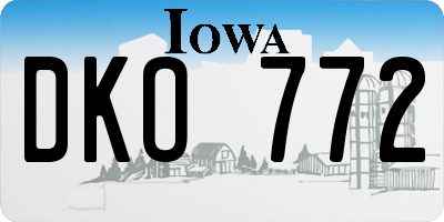 IA license plate DKO772