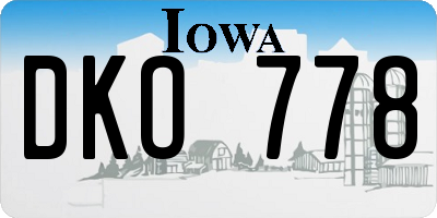 IA license plate DKO778