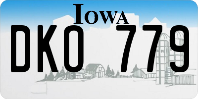IA license plate DKO779