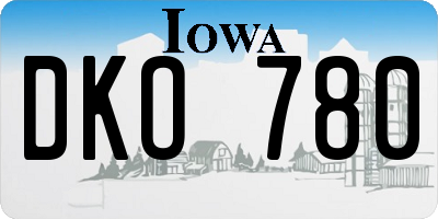 IA license plate DKO780