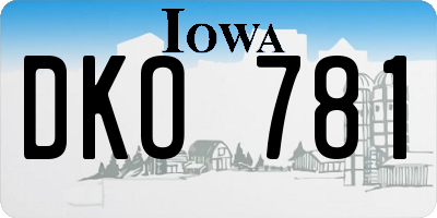 IA license plate DKO781