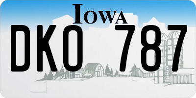 IA license plate DKO787