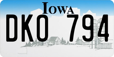 IA license plate DKO794