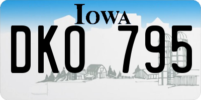 IA license plate DKO795