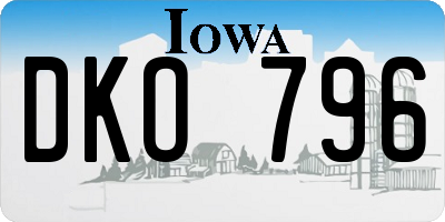 IA license plate DKO796