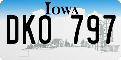 IA license plate DKO797