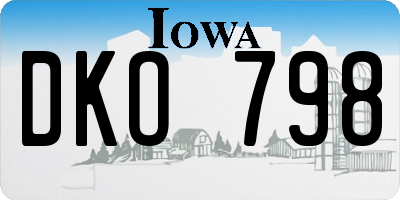 IA license plate DKO798