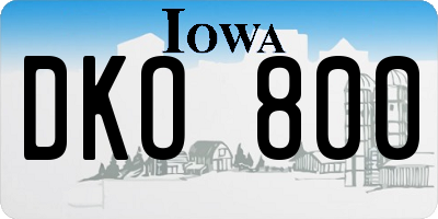 IA license plate DKO800