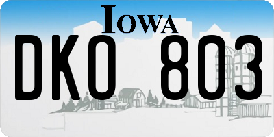 IA license plate DKO803