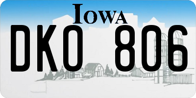 IA license plate DKO806