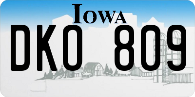 IA license plate DKO809
