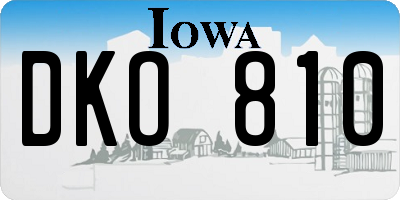 IA license plate DKO810