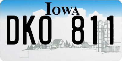 IA license plate DKO811