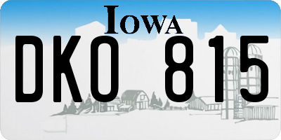 IA license plate DKO815