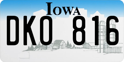 IA license plate DKO816