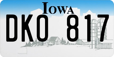IA license plate DKO817