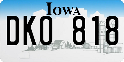 IA license plate DKO818