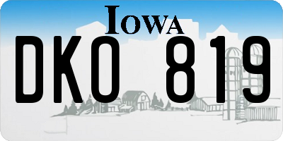 IA license plate DKO819