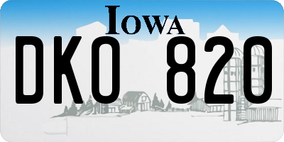 IA license plate DKO820
