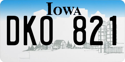 IA license plate DKO821