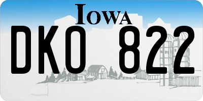 IA license plate DKO822