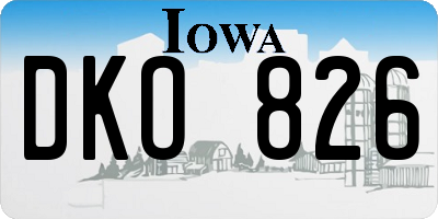 IA license plate DKO826