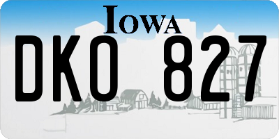 IA license plate DKO827