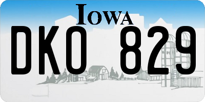 IA license plate DKO829