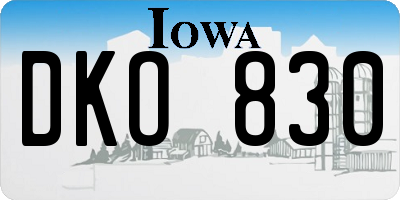 IA license plate DKO830