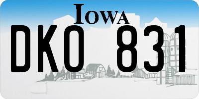 IA license plate DKO831