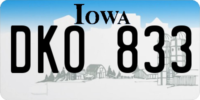 IA license plate DKO833