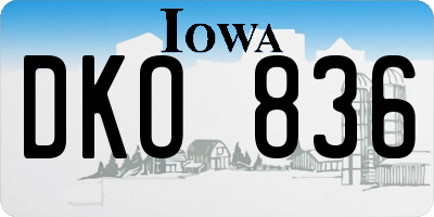 IA license plate DKO836