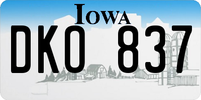 IA license plate DKO837