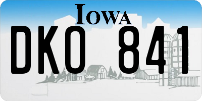IA license plate DKO841