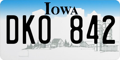 IA license plate DKO842