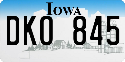 IA license plate DKO845