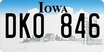 IA license plate DKO846