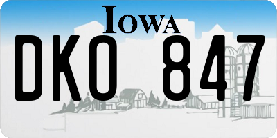 IA license plate DKO847