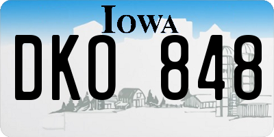 IA license plate DKO848