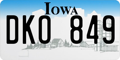 IA license plate DKO849