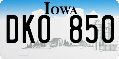 IA license plate DKO850