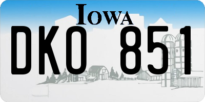 IA license plate DKO851