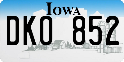 IA license plate DKO852