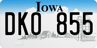 IA license plate DKO855