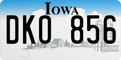 IA license plate DKO856