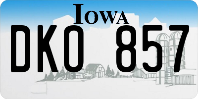 IA license plate DKO857