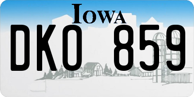 IA license plate DKO859