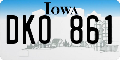 IA license plate DKO861