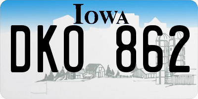 IA license plate DKO862